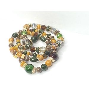 Earth Tone Multi Color Beaded Bracelet